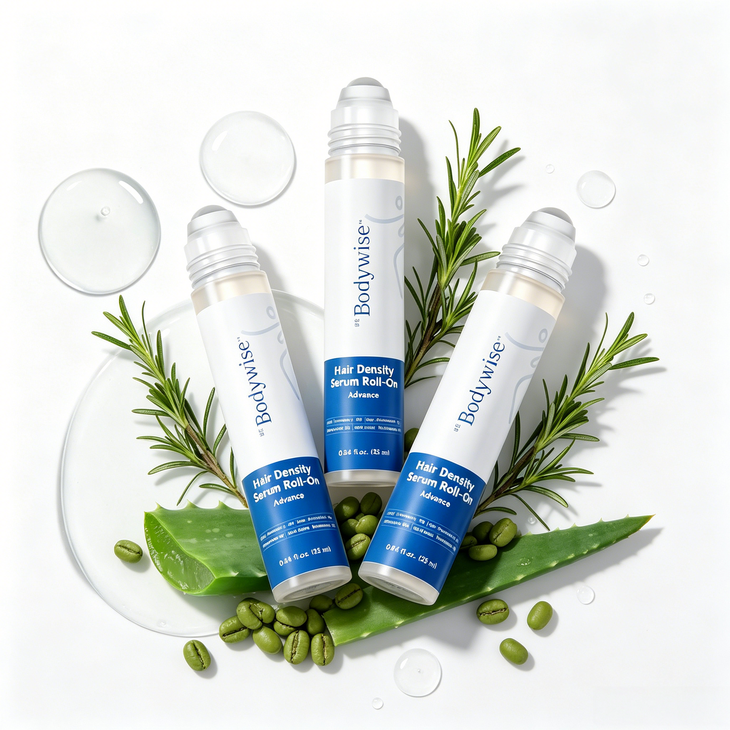 Be Bodywise Hair Growth Serum Roll On - 5% Saw Palmetto, 3% Rosemary Oil for Hair Growth, 3% Fenugreek,1% Caffeine Herbasome | Serum for Hair Loss & Hair Regrowth For Men & Women 25ml/0.84 fl oz